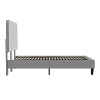 Merrick Lane Platform Bed with Headboard - Upholstered Frame - 14 Wooden Slats - No Box Spring Required - 3 of 4
