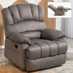Upholstered Manual Recliner Sofa Chair,Extra Wide Recliner,Recliner Chairfor Living Room,Bedroom,Lounge,Apartment-Cuddlewood - 1 of 4