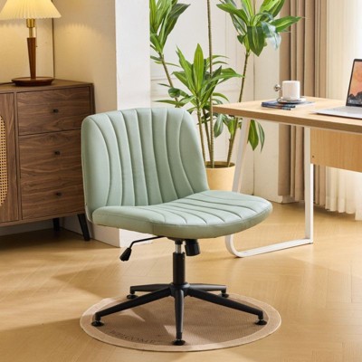 Karl Home |Mint Green Cat Claw Leather Adjustable Height Swivel Office Chair