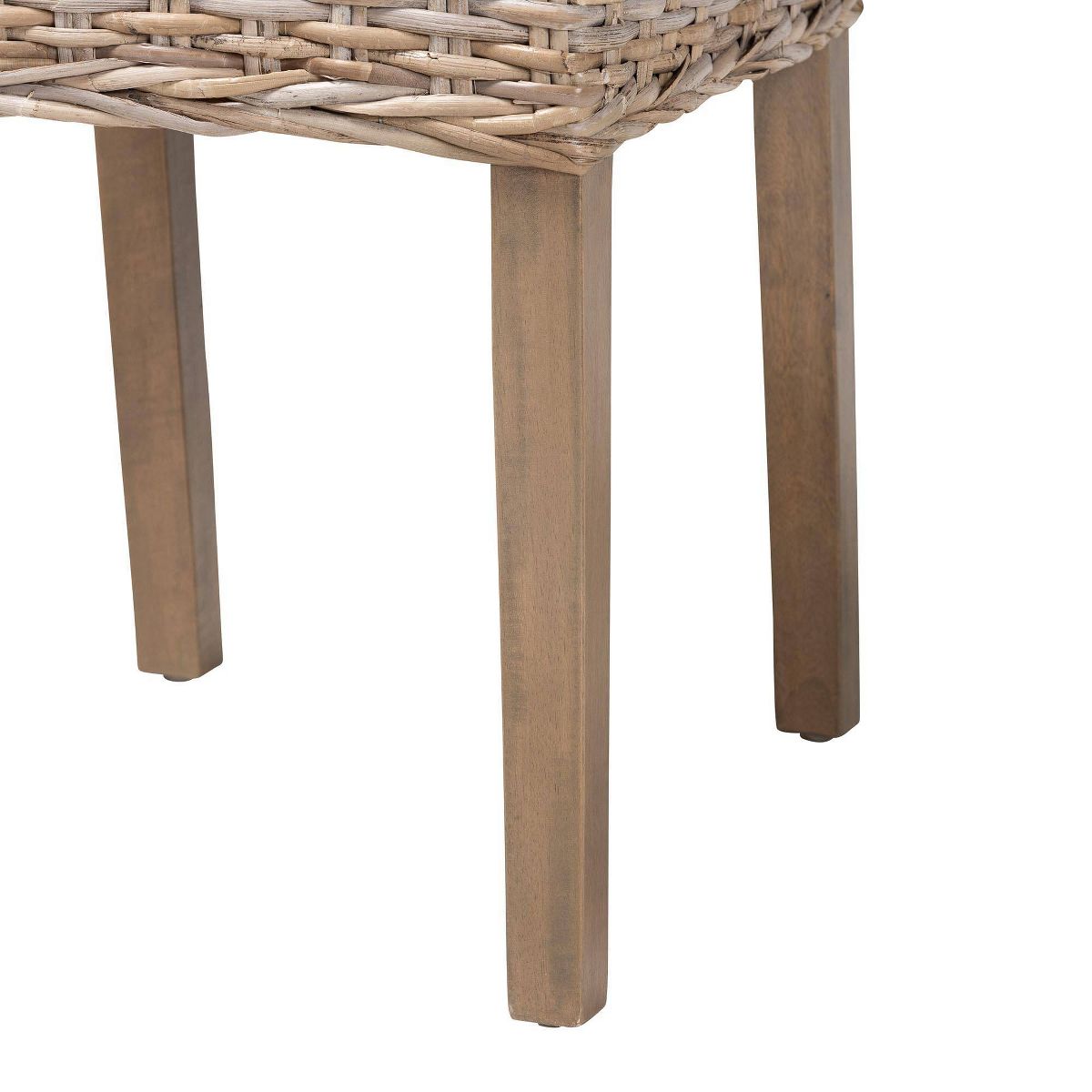 bali & pari Nevina Rattan and Mango Wood Dining Chair Kubu Gray/Rustic Taupe - thumbnail 7