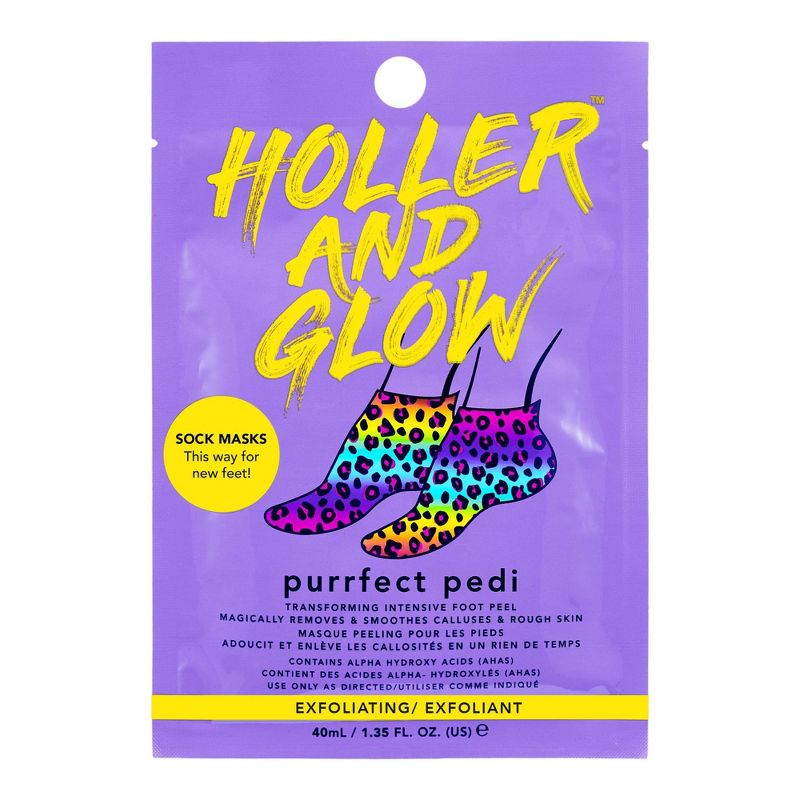 Holler and Glow Purrfect Pedi Foot Mask - Rainbow - 1.35 fl oz, 1 of 12