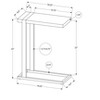 Monarch Specialties Accent Table C-Shaped End Side Snack Living Room Bedroom Metal Laminate Grey Black Contemporary Modern - 3 of 4