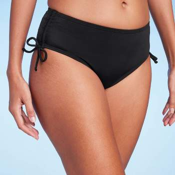 Women's Mid-Rise Side Tunneled Bikini Bottom - Shade & Shore™ Black