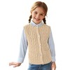 Acrylic Girls Chunky Knit Vest, Braided Pattern Sweater Vest, Warm Sleeveless Cozy Vest for Kids, Soft Fall and Winter Knitwear - 2 of 4