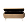 CAVINAS 39" Faux Fur Storage Ottoman Bench with Gold Legs,End of Bed Storage Bench,Ottoman Foot Rest with Storage for Living Room and Bedroom - 2 of 4
