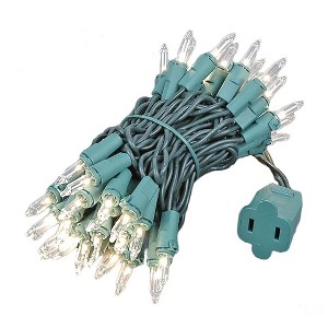 Novelty Lights 50 Light Incandescent Mini Christmas String Lights Green Wire 11 Feet - 1 of 4