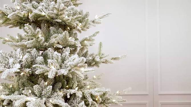 4.5&#39; Pre-lit Flocked Utah Fir Artificial Christmas Tree Clear Lights - Puleo, 2 of 5, play video