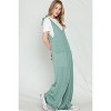 I AM A FASHION JUNKY Green Pockets Oversized Ribbed Wide Leg Jumpsuit - 3 of 4
