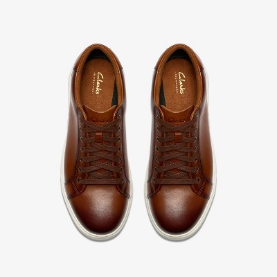 Clarks Mens Goswell Tie Tan Leather Shoes 8 Medium — фото 7