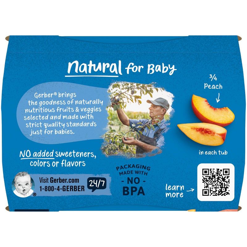 Gerber Sitter 2nd Foods Peach Baby Meals Tubs - 2ct/4oz Each, 6 of 8