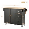 Grungis 52.7" Rolling Mobile Kitchen Island Cart with Solid Wood Top,Kitchen Island on Wheels with Towel Rack & Drawer,Island Table for Kitchen - 3 of 4