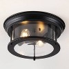 13.25" 2-Light Lauren Metal/Glass LED Flush Mount - JONATHAN Y - image 2 of 4