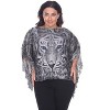 Women's Plus Size Tiger Print Silver One Size Fits Most Plus - White Mark - 2 of 3