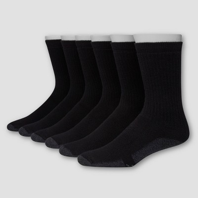 Hanes Premium Mens Explorer Job Sites Crew Socks 3pk - Gray/Black