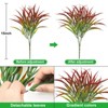 Aoibox 16 Bundles Artificial Plants Outdoor Fake Grass Greenery Stems UV Resistant Faux Plastic Plants Shrubs for Home Garden Pathway Window Box Decor - 2 of 4