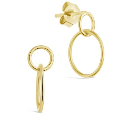 SHINE by Sterling Forever Sterling Silver Simple Interlocking Circle Dangle Earrings - Gold