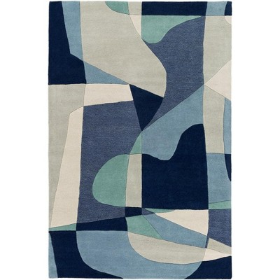 Mark & Day Orleans 7'6"x9'6" Rectangle Tufted Indoor Area Rugs Navy: Modern Wool, Stain-Resistant, Pet Friendly