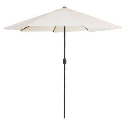 9' Aluminum Patio Umbrella with Auto Crank - Tan - Pure Garden