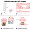 Big Dot of Happiness Pink Rose Gold Birthday DIY Happy Birthday Party Clear Goodie Favor Bag Labels Candy Bags with Toppers Set of 24 - 3 of 4