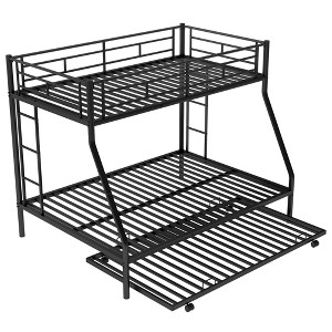 NicBex Twin Over Full Metal Bunk Bed with Twin Size Trundle and 2 Ladders for Kids,Girls,Boys - 1 of 4