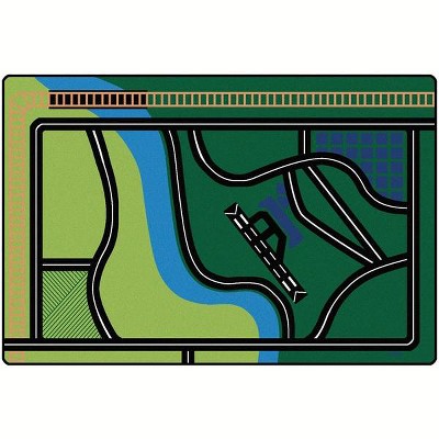 Drive Around Town Play Rug, Interactive Road Map Rug for Kids, Classrooms & Playrooms, 6' x 9' Rectangle