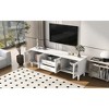 68.9" TV Stand with Fluted Glass Doors and Five Solid Wood Legs for TVs with Cable Management and Adjustable Leg Height for Living Room - 4 of 4