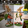 Harvest and Bloom Country Bunny Pair Figurine, 8" Rabbit Garden Statue Set| OrnamentallyYou - 4 of 4