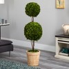 Nearly Natural 4-ft Preserved Boxwood Double Ball Topiary Tree in Planter - 3 of 3