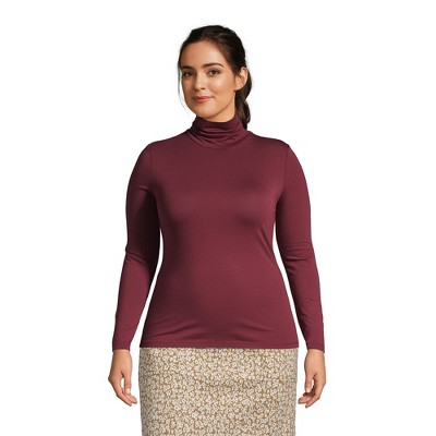 Lands' End Women's Lightweight Jersey Skimming Long Sleeve Turtleneck
