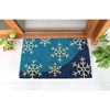 RugSmith Blue Machine Tufted Snowflake Coir Doormat - 2 of 4