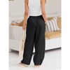 Womens Wide Leg Palazzo Pants High Waist Flowy Casual Trousers Loose Lounge Beach Travel Vacation Pants with Pockets Black M - 4 of 4
