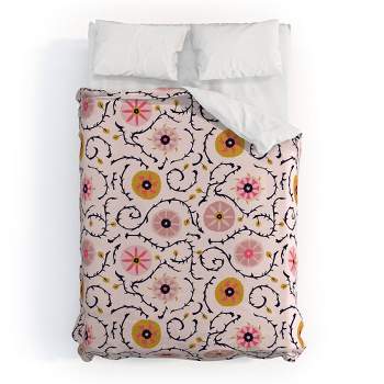 Floral Holli Zollinger Suzani Duvet Cover Set Pink - Deny Designs
