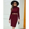 Womens Turtleneck Sweater Dress Slim Fit Long Sleeve Bodycon Ribbed Knit Sweater Dress Midi Sweater Dress - 3 of 4