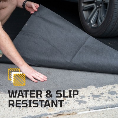 Black Medium Size Garage Carpet Mat with Anti-Slip Backing