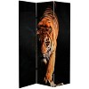 6" Double Sided Tiger Room Divider Orange - Oriental Furniture: Canvas, No Assembly Required - 3 of 4