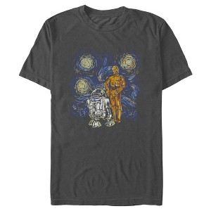 Men's Star Wars: A New Hope R2-D2 and C-3PO Starry Night T-Shirt - 1 of 4