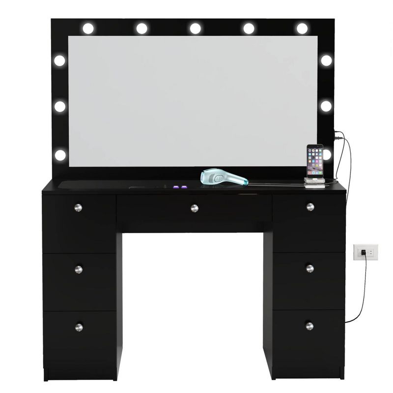 Amalthea Lighted Makeup Vanity - Boahaus, 4 of 10