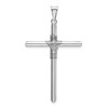 Black Bow Jewelry 14k White Gold Hollow Tube Rope Cross Pendant - 3 of 4