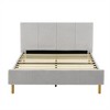 MAYEERTY Platform Bed Frame - Upholstered Padded Headboard, 12 Wood Slats & Center Support Leg - 3 of 4