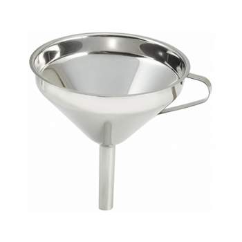 Winco Stainless Steel Wide Mouth Funnel with Handle, 5.75" - Pack of 2