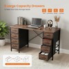 FONTOI 47 Inch Computer Desk Gaming Desk with 8 Drawers Storage Working Table Workstation Home Office Desks Study Desk, Brown, 15.75"* 47.2"*29.5" - 4 of 4