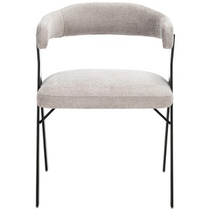 Izzy Chenille Dining Chair - KNT7067 - Grey/Black - Safavieh Couture - 1 of 4