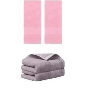 REGALWOVEN 4 Pcs Solid Soft Absorbent Hand Towel for Bathroom 14" x 30" - 1 of 4
