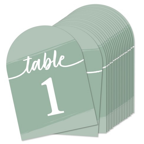 Sage Green Acrylic Wedding Table Numbers With Stand Wedding Number