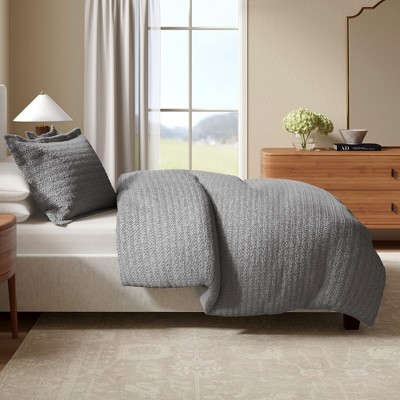 100% Cotton Textured Waffle Weave Duvet Cover & Sham Set - Great Bay Home