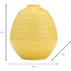 Boho Textured Ceramic Vase - Modern Ceramic Decorative Accent for Home Decor, Living Room, Bedroom & Office - 7" Yellow - 4 of 4