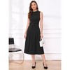 INSPIRE CHIC Women's Sleeveless Crew Neck High Waist A-Line Midi Office Dresses - 4 of 4