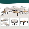 VisioGear 4 Pieces Patio Furniture Set with Loveseats and Cushions, Patio Furniture for Garden, Backyard, Poolside, Beige, 109.8"*32.7"*29.1" - 3 of 4