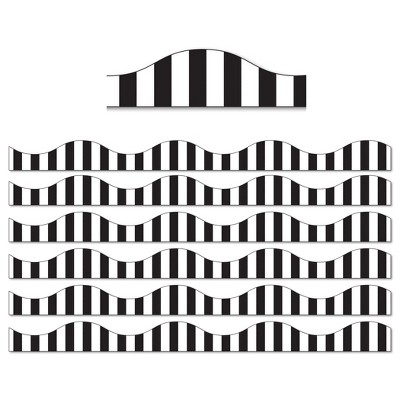 Black & White Stripes Classroom Awning - Bulletin Board Decor (24" W X 12.5" H)