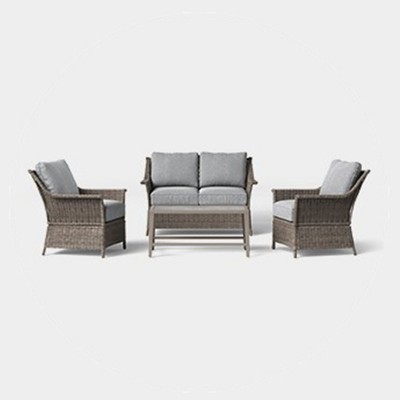 Tribeca 8pc Outdoor Wicker Conversation Set - Sand/driftwood